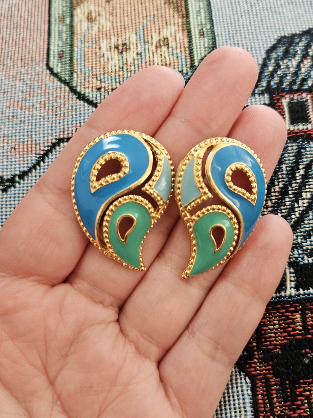 Vintage Avon "Kaleidoscope" Paisley Earrings